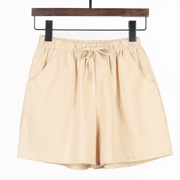 Calça feminina de algodão largo