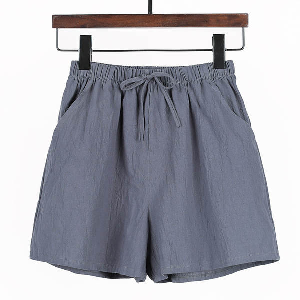 Calça feminina de algodão largo