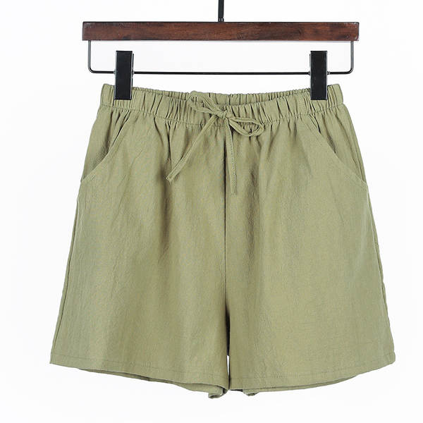 Calça feminina de algodão largo