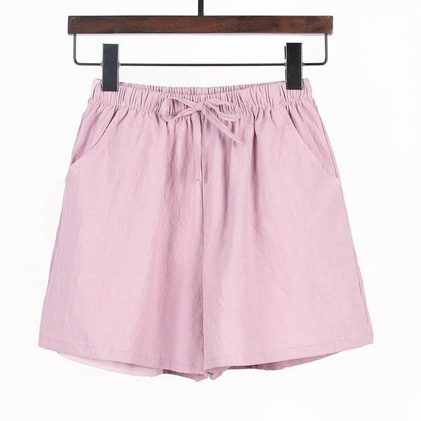Calça feminina de algodão largo
