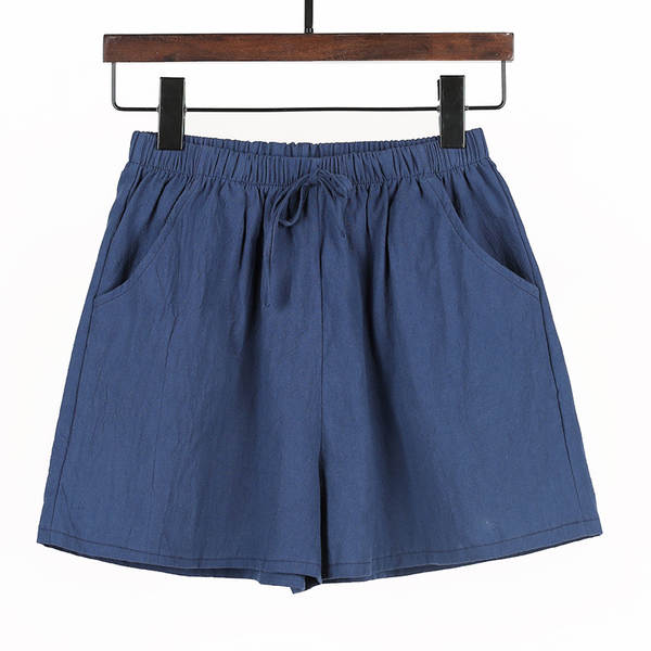 Calça feminina de algodão largo