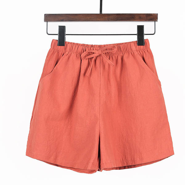 Calça feminina de algodão largo