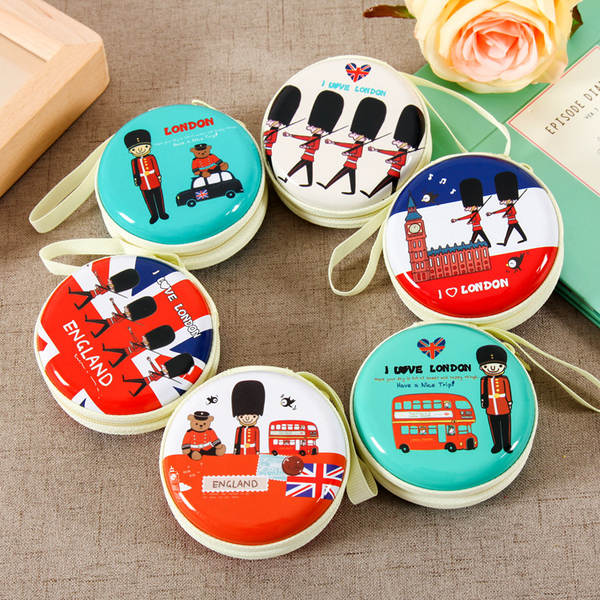 Crianças criativas doce mochila de ferro carteira de desenhos animados carteira de fone de ouvido de fone de ouvido cadeia redonda saco de entrega de pequenos presentes