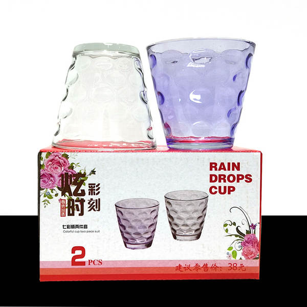 Copos de chuva coloridos de 2 a 6 peças Set de copos de vidro Jóias do evento Copos de presente de lotes impressos LOGO