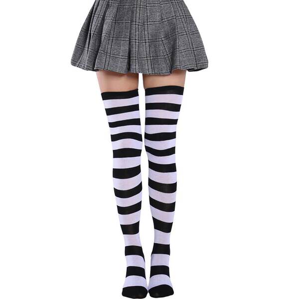 Meias Longas Femininas Azul e Branco