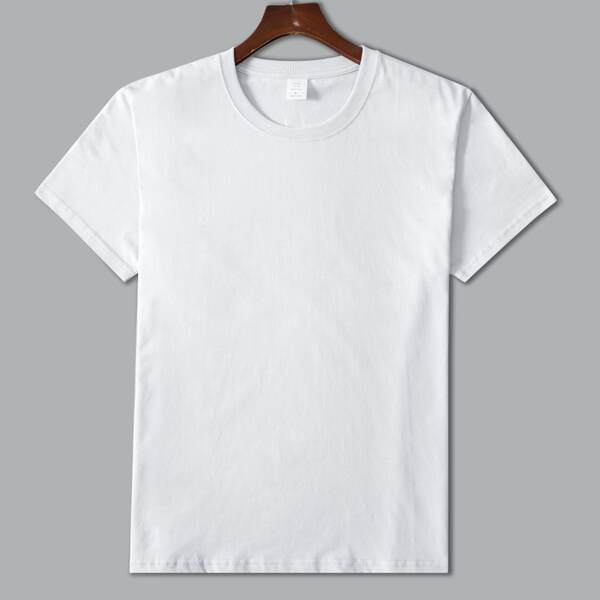 T-shirt de algodão branco e branco para homens e mulheres com camisa de roupa masculina de 220 gramas