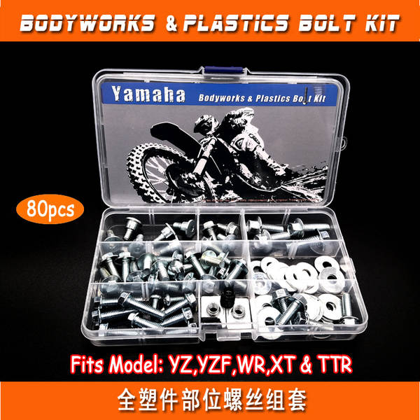80PCS para Yamaha Wildlife Motorcycle Peças Plásticas Completas de parafuso