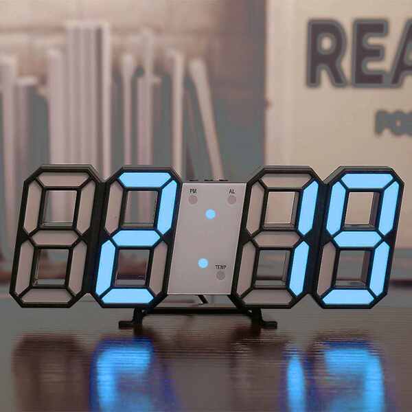 Relógio LED 3D com Termômetro e Alarme