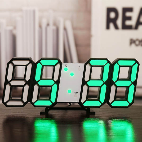 Relógio LED 3D com Termômetro e Alarme