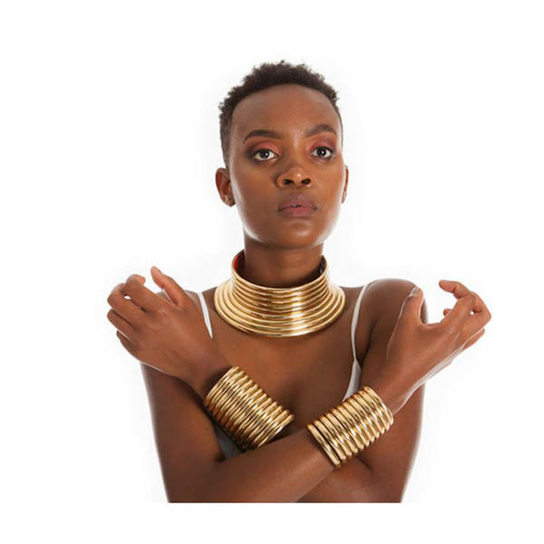 África tribo l colar pulseira suíte exagero colar europeu americano pulseira combinação choker set