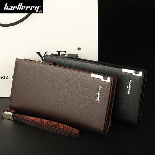 baellerry carteira masculina de longa duração multifuncional saco de mão da cadeia de puxão europeia americanos carteiras masculinas fabricante atacado