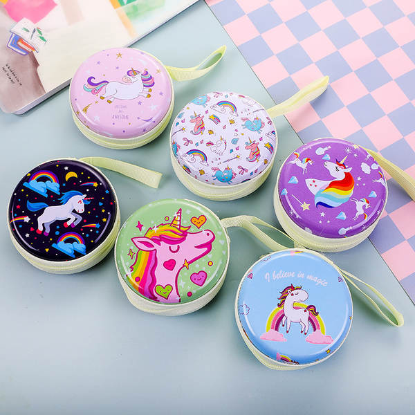 Crianças criativas doce mochila de ferro carteira de desenhos animados carteira de fone de ouvido de fone de ouvido cadeia redonda saco de entrega de pequenos presentes