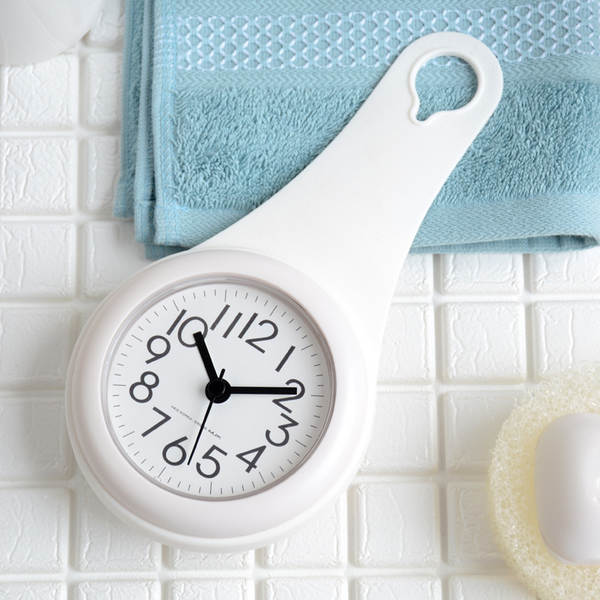 Relógio de banheiro Nordic Simples Cozinha Resistente à Água Silencioso Relógio doméstico Suspenso de parede Criativo Pessoalidade Mini Relógio