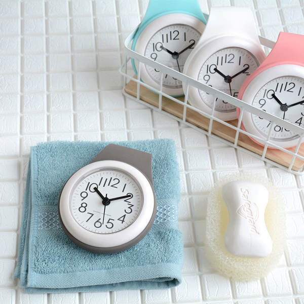 Relógio de banheiro Nordic Simples Cozinha Resistente à Água Silencioso Relógio doméstico Suspenso de parede Criativo Pessoalidade Mini Relógio