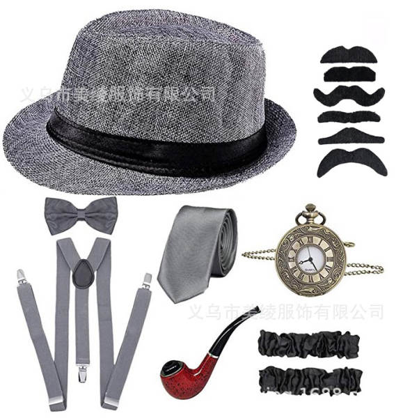 Conjunto de Chapéu e Acessórios para Homem