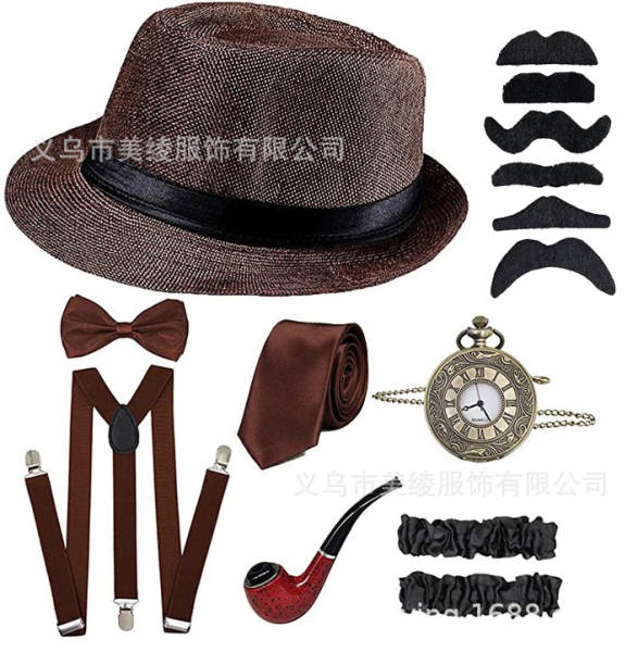 Conjunto de Chapéu e Acessórios para Homem