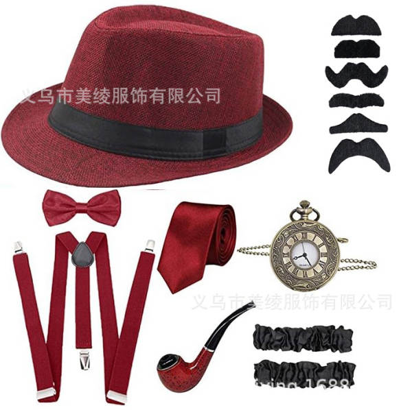 Conjunto de Chapéu e Acessórios para Homem