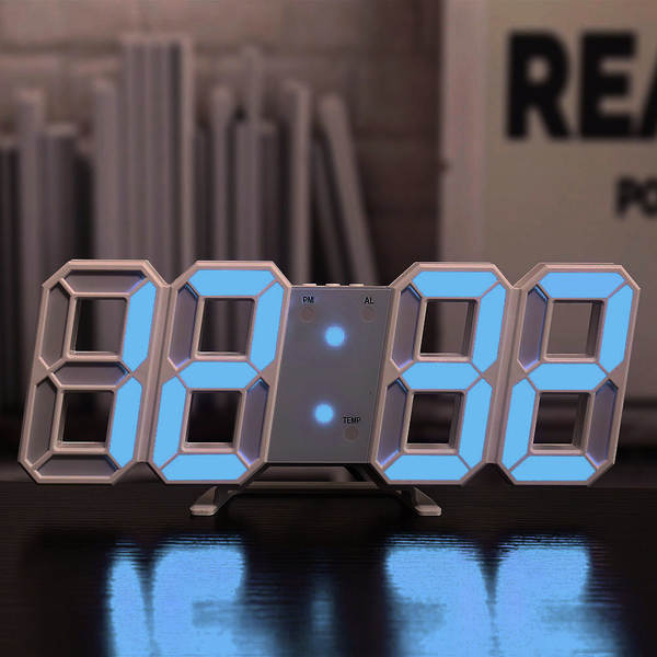 Relógio LED 3D com Termômetro e Alarme