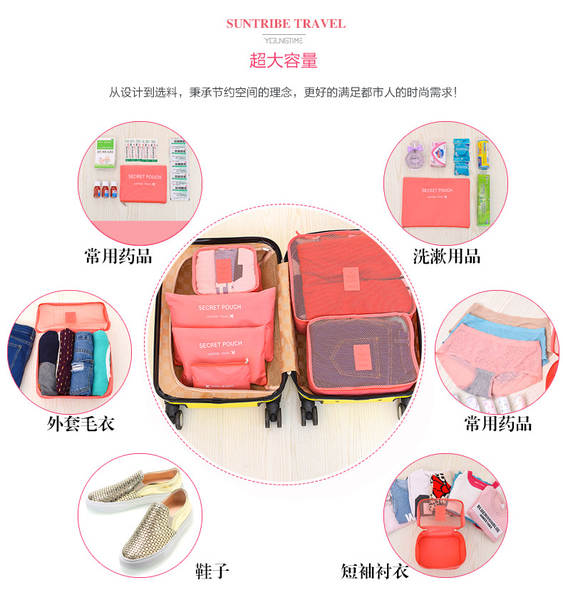 Kit de Organização de Viagem 6 Peças