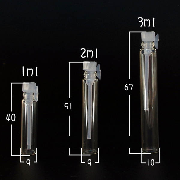 B004-0,51ml2ml3ml Amostra de óleo essencial de perfume em garrafas pequenas em garrafas de vidro