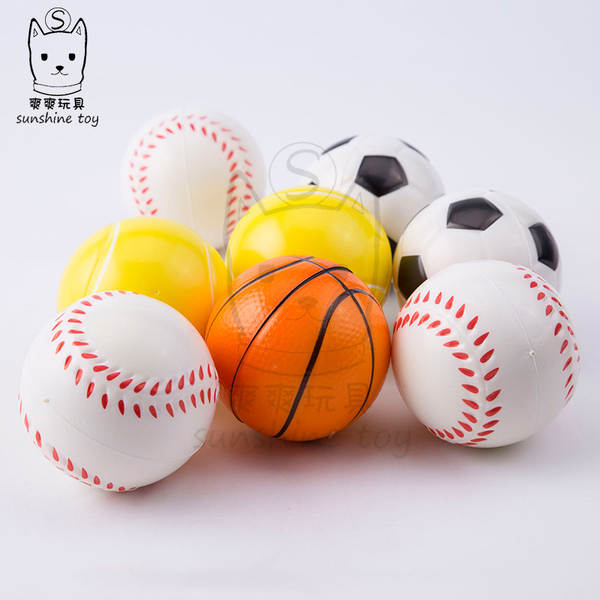 Venda quente transfronteiriça de despressão 63mm futebol basquete esponja bola de esponja pu bola de esponja brinquedos tênis bola de pressão