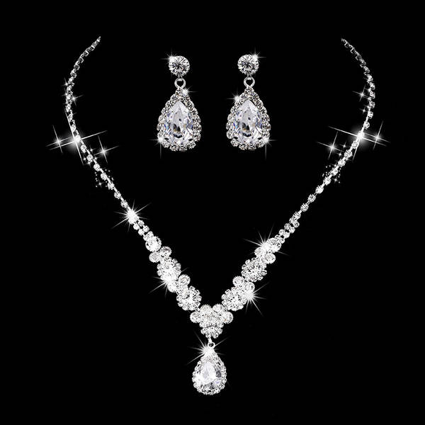 Conjunto de Joias de Noiva com Diamante