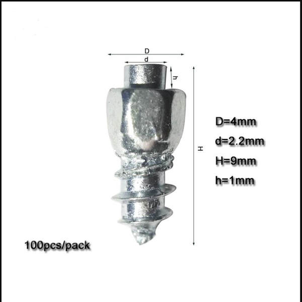 Pneus de bicicleta de inverno resistentes ao deslizamento 100pcs/4*9mm pneus de bicicleta resistentes ao deslizamento