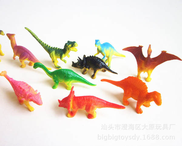 Transfronteiriço Soft 6 cm mini 12 peças de brinquedo de dinossauro modelo infantil plástico brinquedo de comida de dinossauro