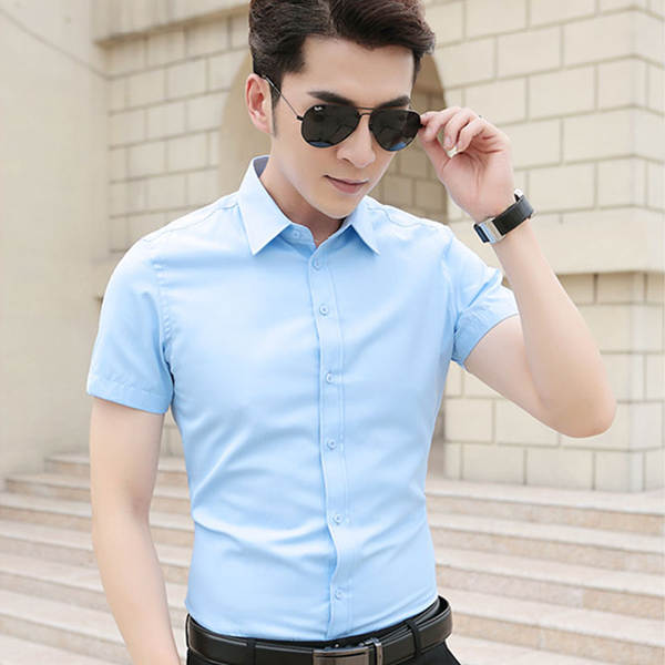 T-shirt masculino profissional nova camisa masculina de pulseira curta camisa branca de negócios camisa masculina fábrica vácuo anúncio atacado