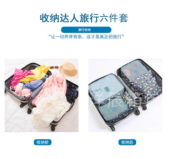 Kit de Organização de Viagem 6 Peças