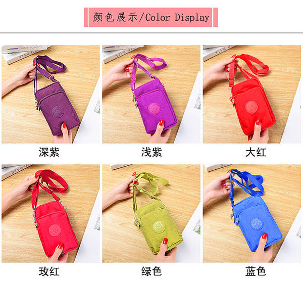 Bolsa de ombro para celular e dinheiro