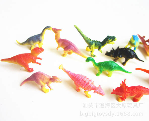 Transfronteiriço Soft 6 cm mini 12 peças de brinquedo de dinossauro modelo infantil plástico brinquedo de comida de dinossauro