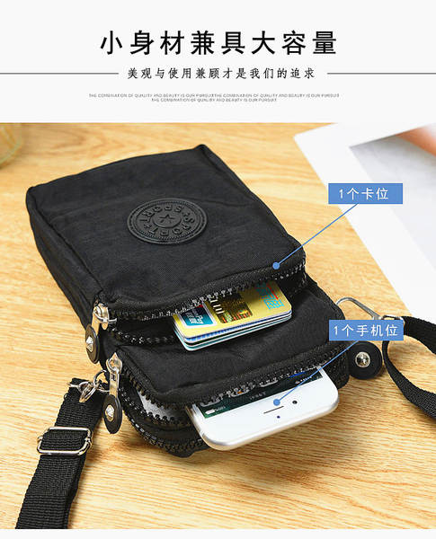 Bolsa de ombro para celular e dinheiro
