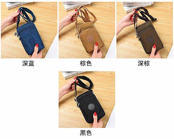 Bolsa de ombro para celular e dinheiro