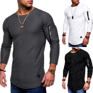T-shirt masculino transfronteiriço roupas europeias e americanas comércio exterior homens V colarinho puro grande casaco casual T-shirt