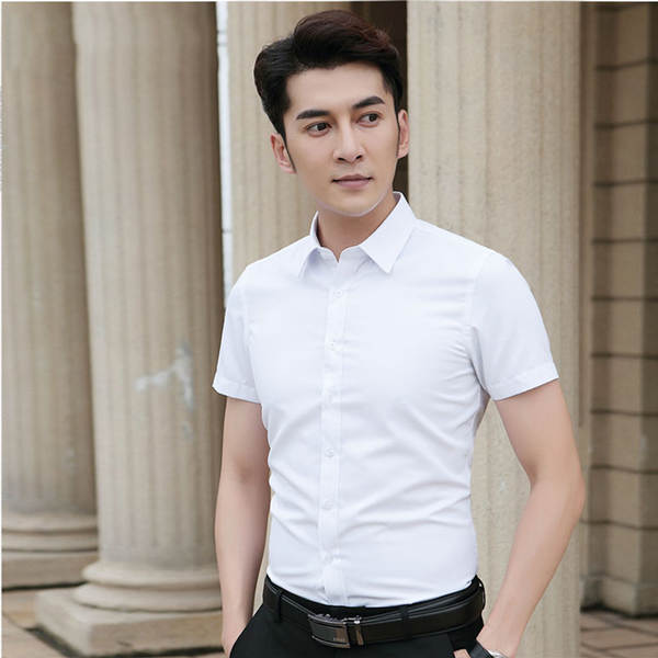T-shirt masculino profissional nova camisa masculina de pulseira curta camisa branca de negócios camisa masculina fábrica vácuo anúncio atacado