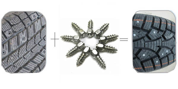 Pneus automóveis resistentes ao deslizamento de inverno 100pcs/4*12mm pneus automóveis SUV ATV pneus para neve pneus para neve