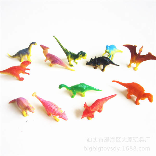 Transfronteiriço Soft 6 cm mini 12 peças de brinquedo de dinossauro modelo infantil plástico brinquedo de comida de dinossauro