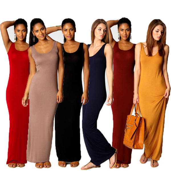 Vestido longo feminino justo