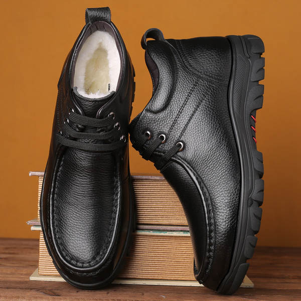 Sapatos de couro aquecidos para homem