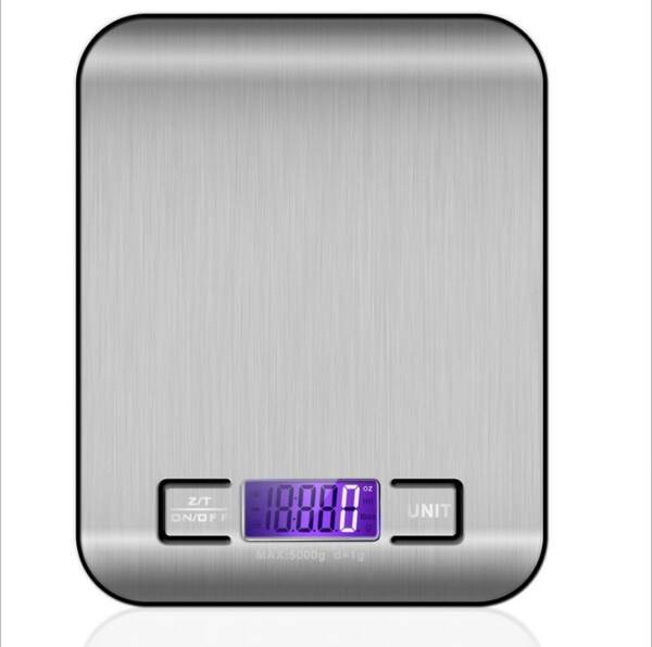 Peso de cozinha de aço inoxidável Peso eletrônico de 5kg1g Peso de cozinha doméstico Peso de alimentação de mini-peso 10kg