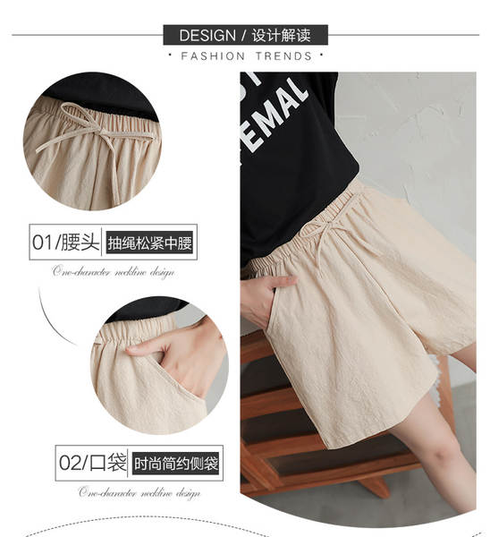 Calça feminina de algodão largo