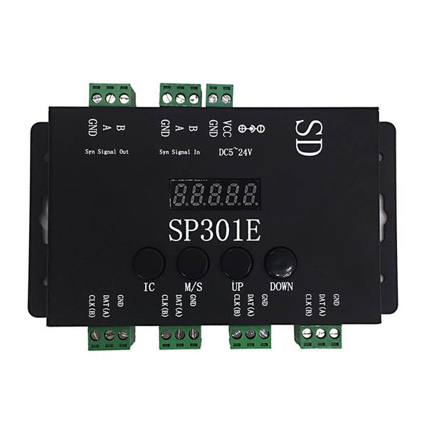 SP301E Controlador de cores LED Controlador de programação de cartão SD Controlador de saída de 4 vias Controlador de cores SD