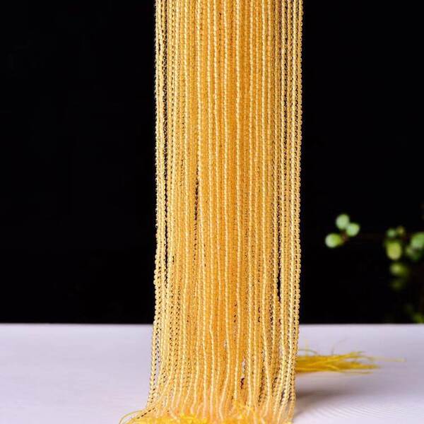 Produto semi-finito 2MM 3MM colar amarelo cristal natural cristal dispersor pulseira bracelete Brasil cinturão 20-24.9