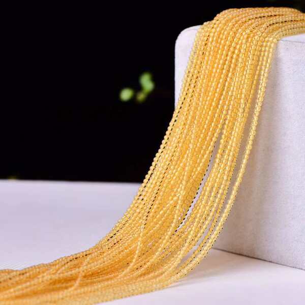 Produto semi-finito 2MM 3MM colar amarelo cristal natural cristal dispersor pulseira bracelete Brasil cinturão 20-24.9