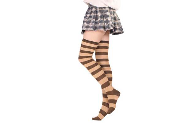 Meias Longas Femininas Azul e Branco