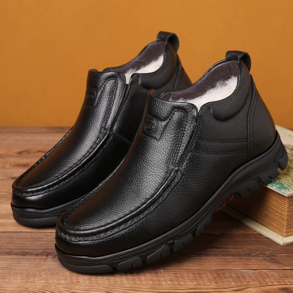 Sapatos de couro aquecidos para homem