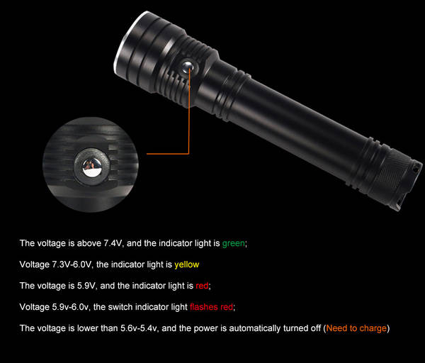 Nova lâmpada de mergulho profissional XHP50 lâmpada de alumínio de alumínio 4 camadas até 2500 lumens