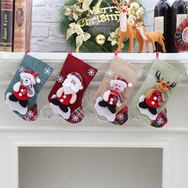Sacos de presente de doces de Natal Decoração de objetos Santa Claus Snowman meias de presente de Natal meias de Natal Decoração