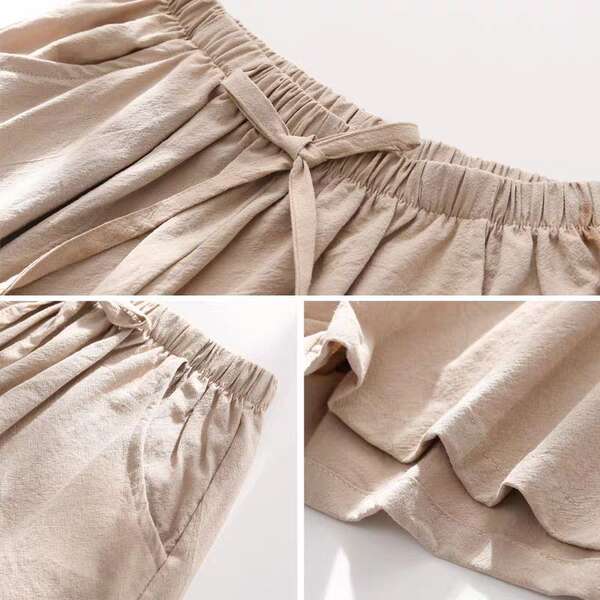 Roupa de verão de alta calça e calças de verão de alta calça.